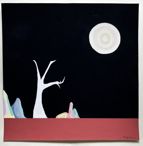 Dead Tree Under the Full Moon